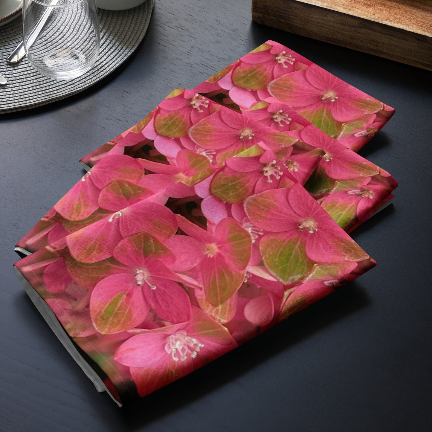 Pink Hydrangea Cloth napkin set