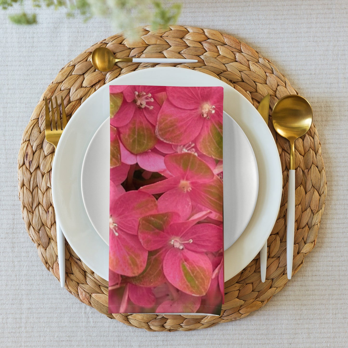 Pink Hydrangea Cloth napkin set