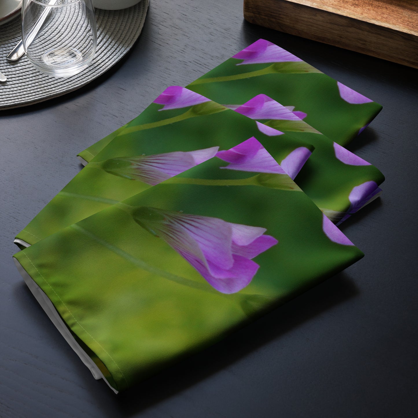 Pink Oxalis Cloth napkin set