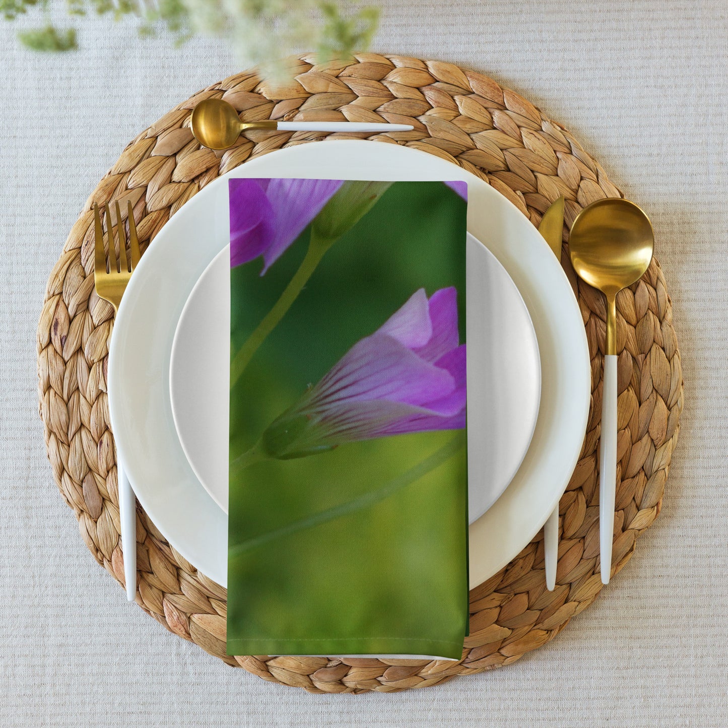 Pink Oxalis Cloth napkin set