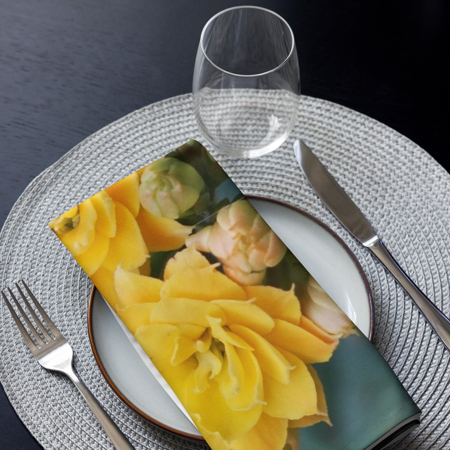 Yellow Kalanchoe Cloth napkin set