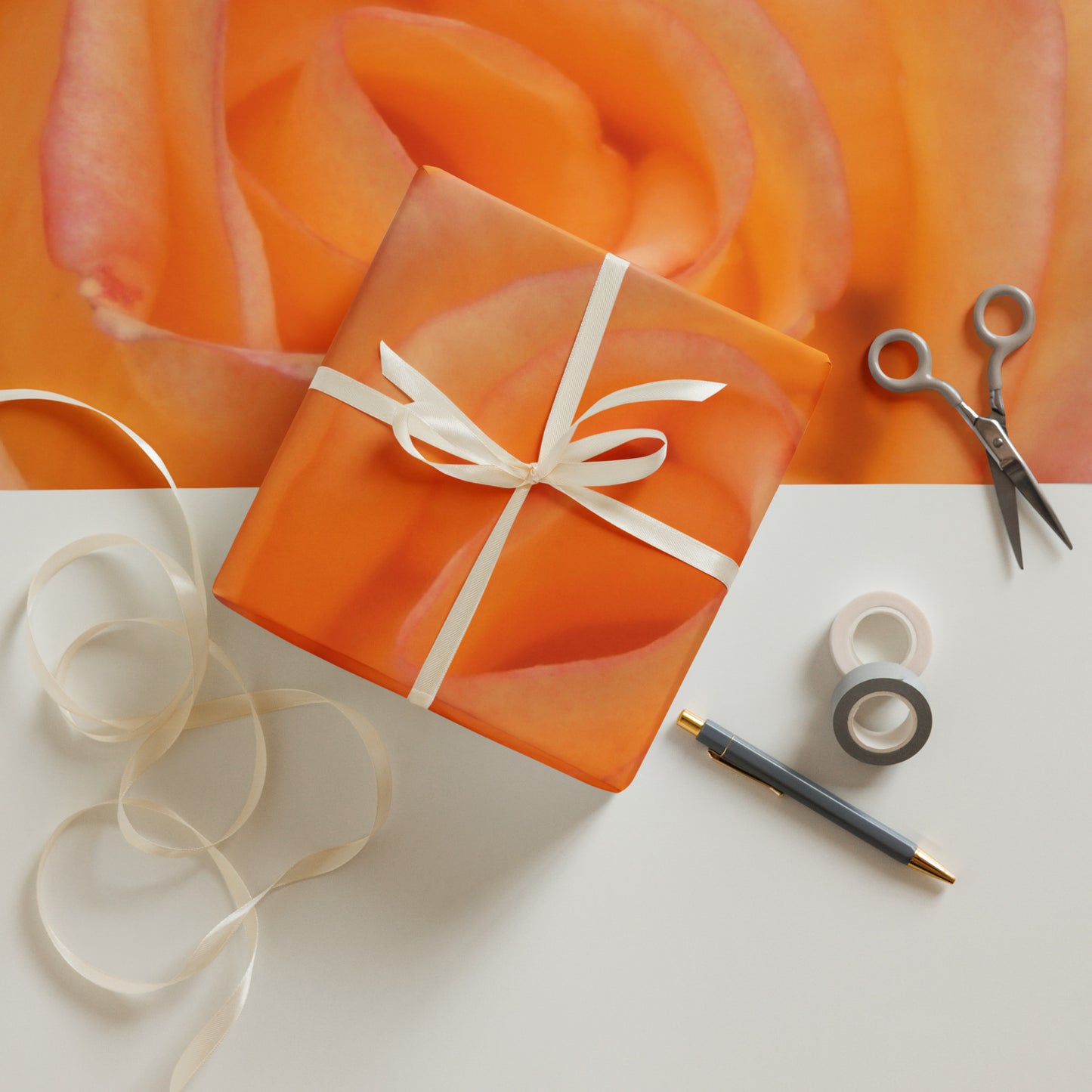 Orange Rose Wrapping paper sheets