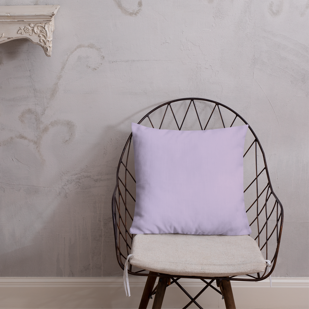 Purple Clematis Premium Pillow with light purple back