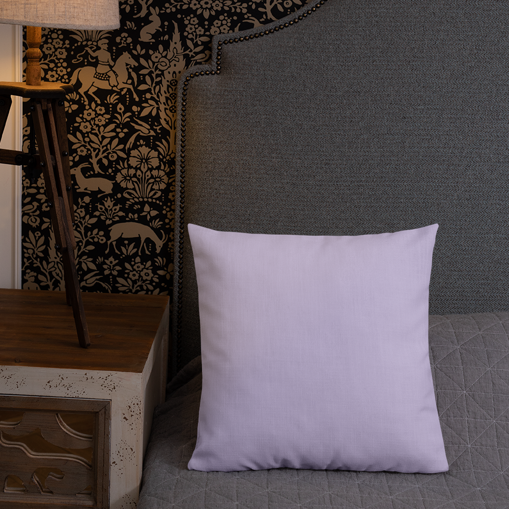 Purple Clematis Premium Pillow with light purple back