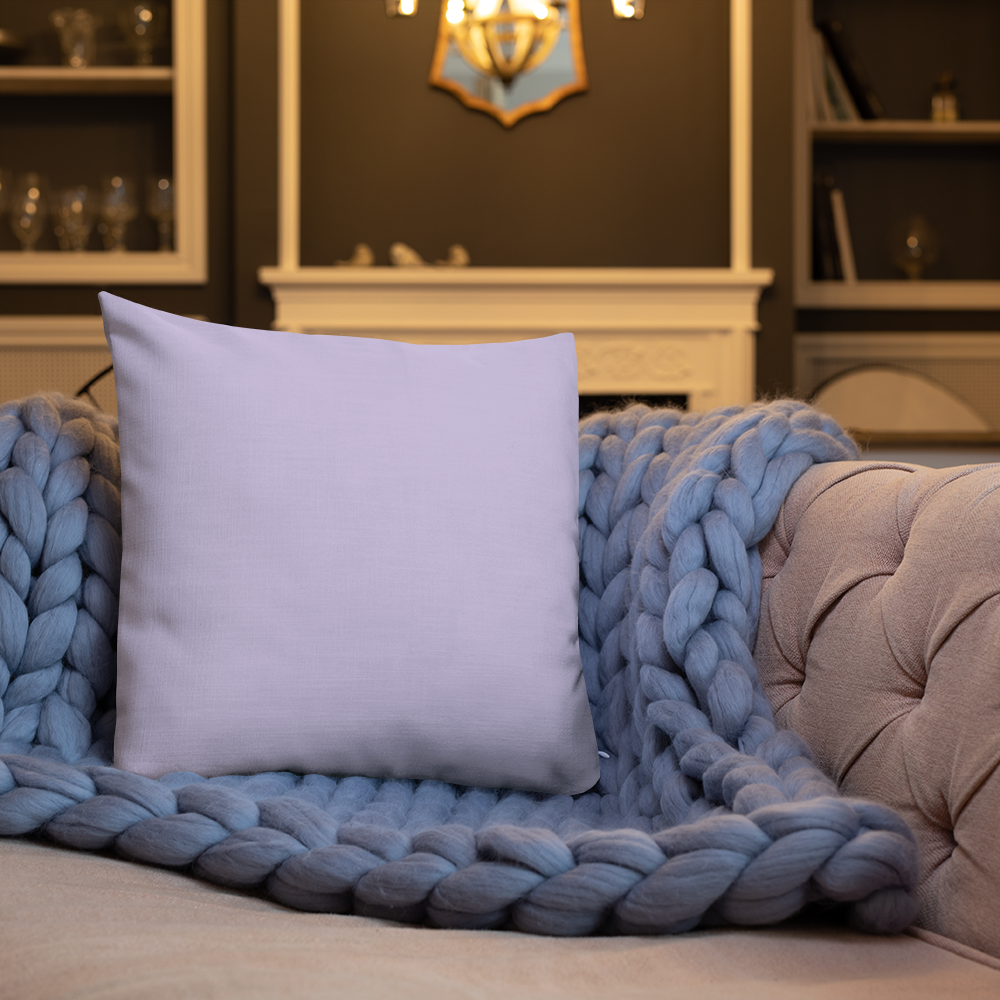 Purple Clematis Premium Pillow with light purple back
