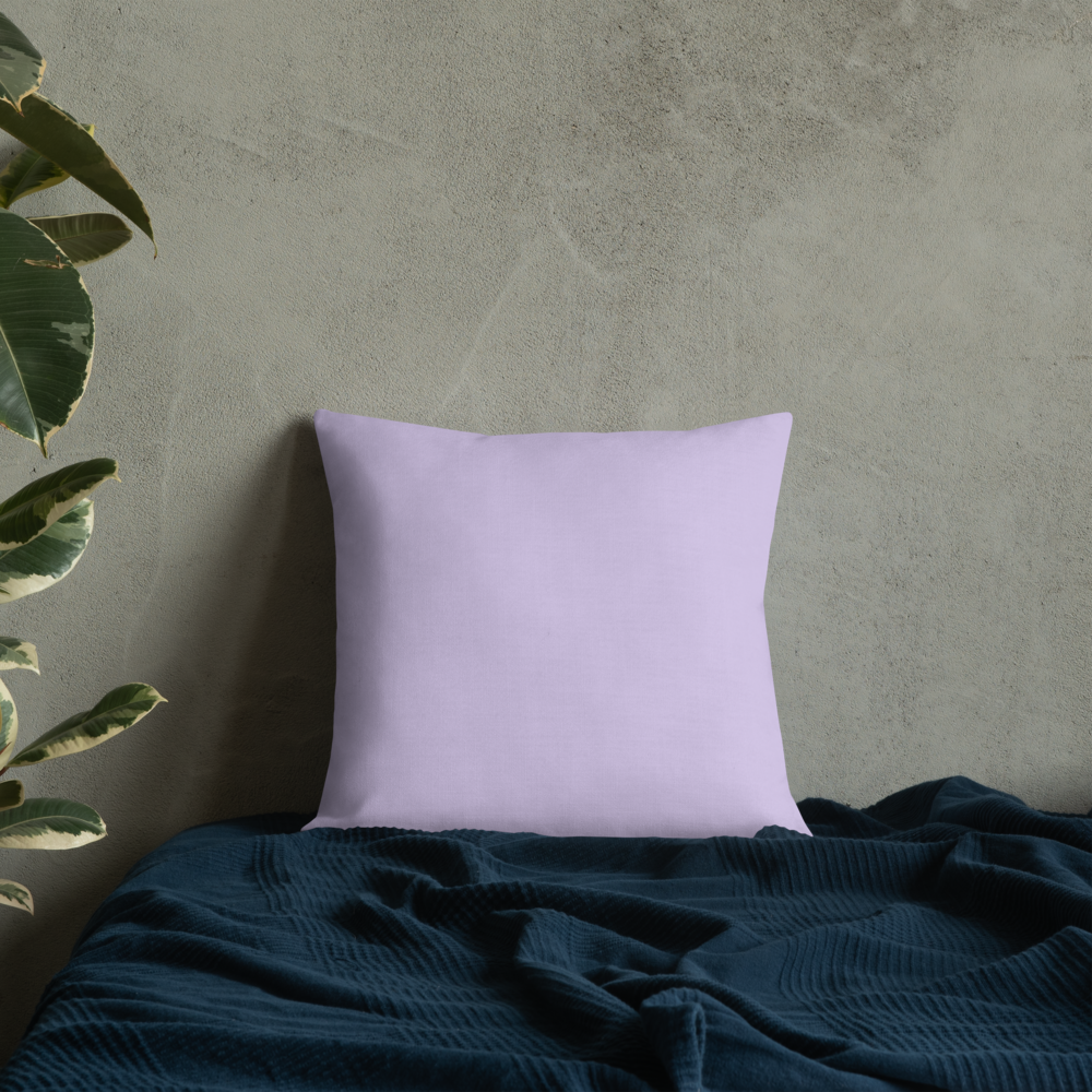 Purple Petunias Premium Pillow with light purple back