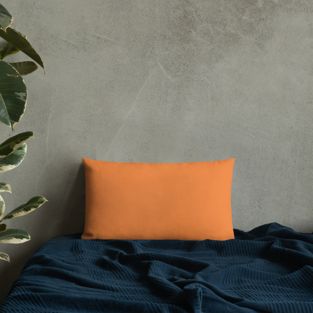 Golden Orange Gerbera Daisies Premium Pillow with Orange Back