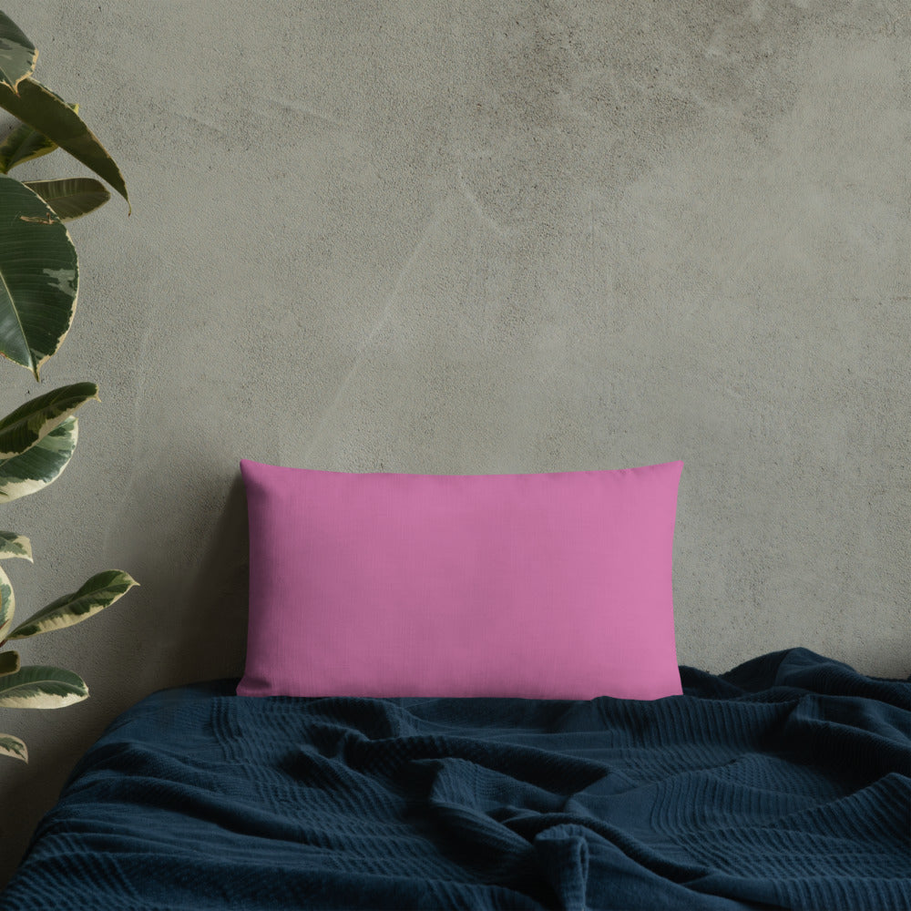 Pink Begonia Premium Pillow with Pink Back