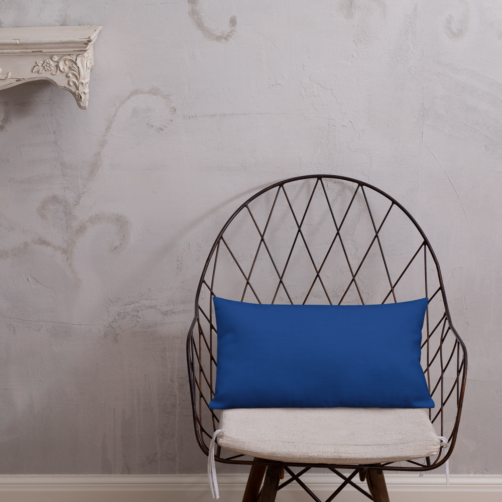 Blue Plumbago Premium Pillow with blue back