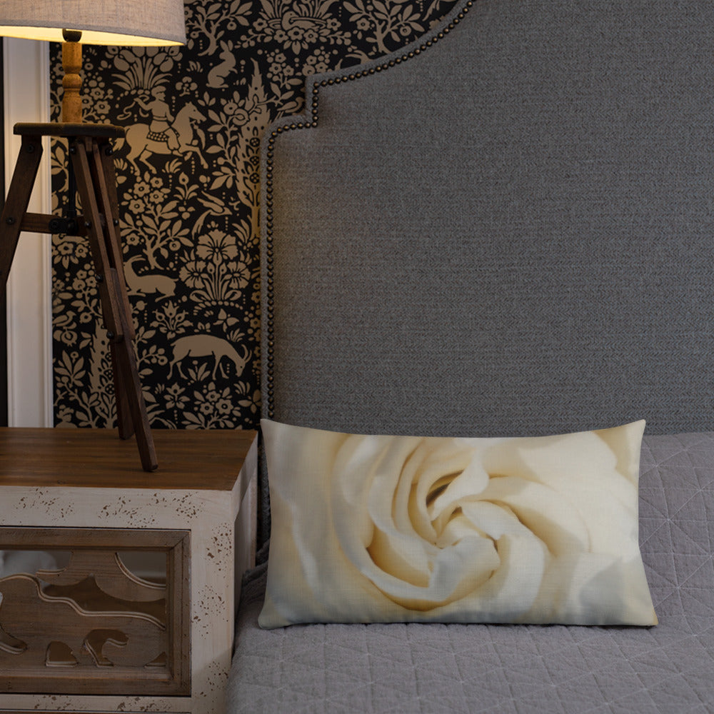 White Gardenia Premium Pillow with White Back
