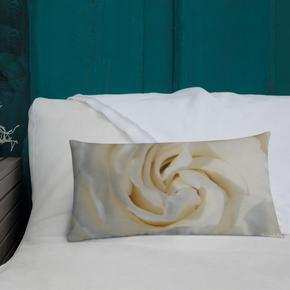 White Gardenia Premium Pillow with White Back