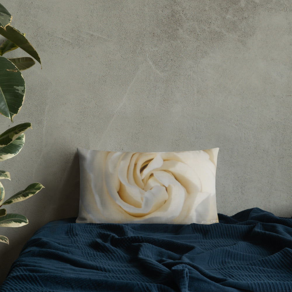 White Gardenia Premium Pillow with White Back