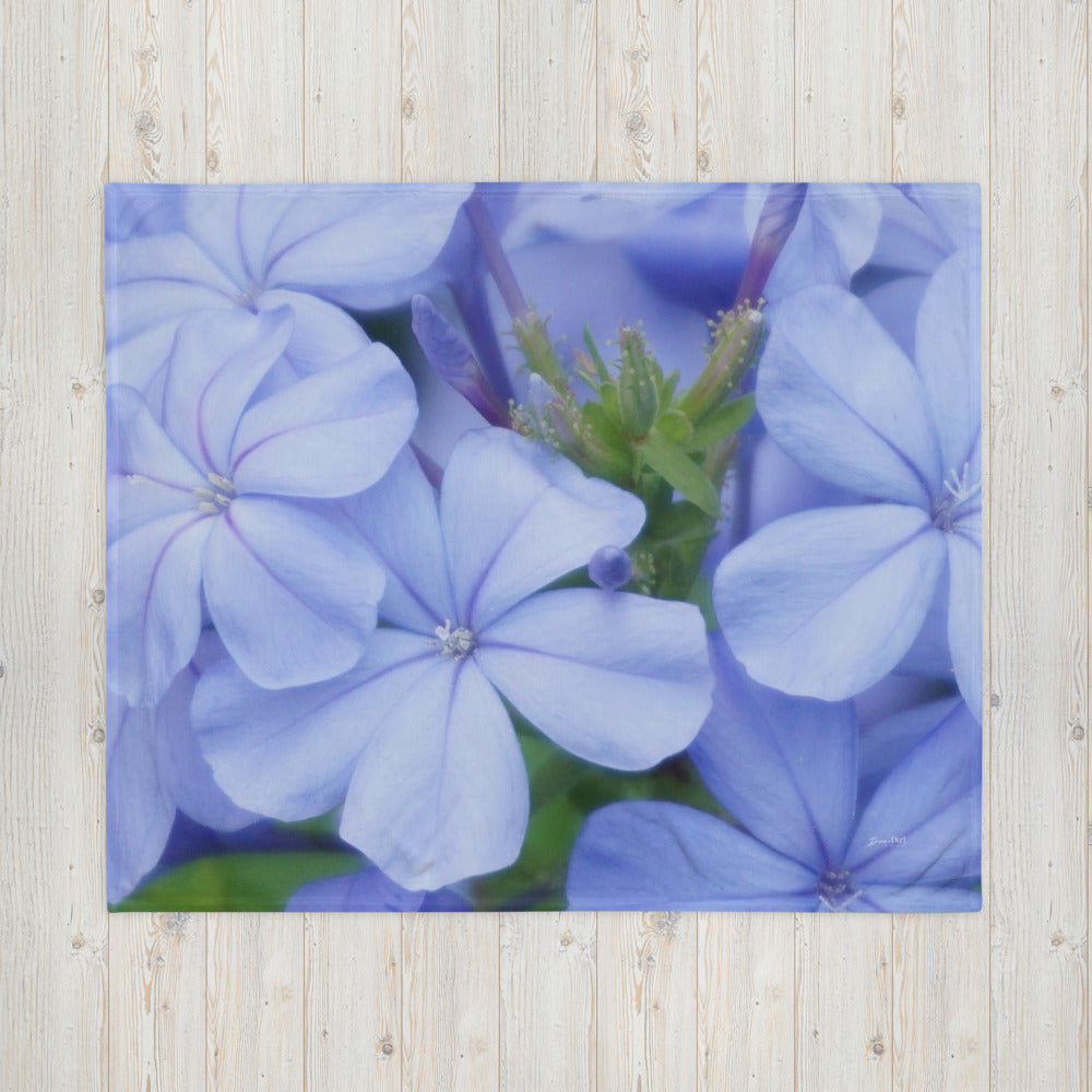 Blue Plumbago Throw Blanket