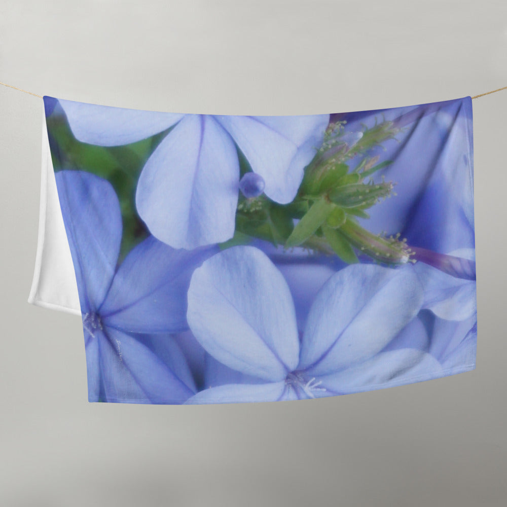 Blue Plumbago Throw Blanket