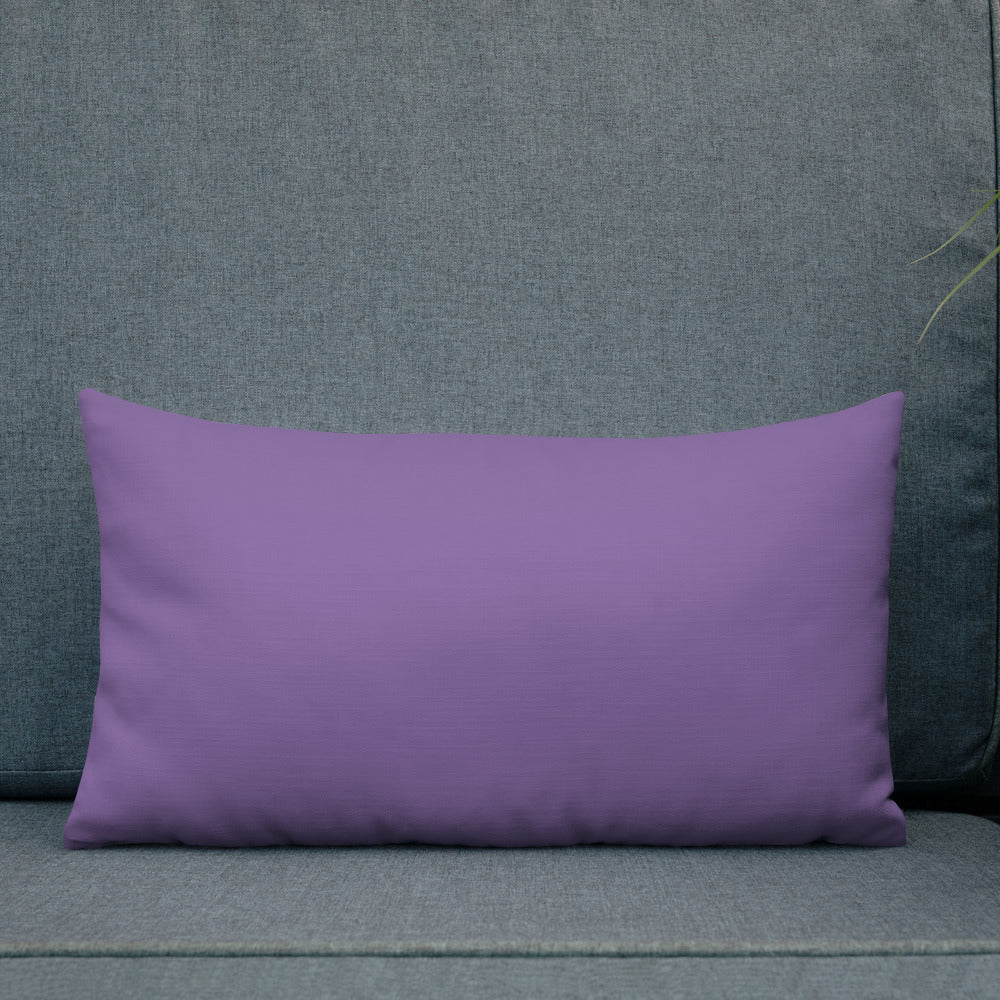 Purple Clematis Premium Pillow with Purple Back 20x12