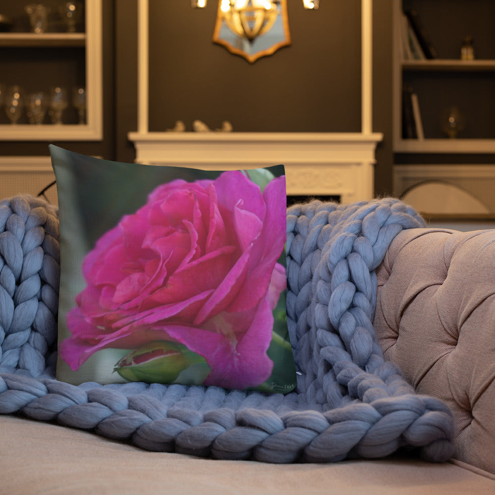 Brindabella Rose "Purple Prince" Premium Pillow-Light Grey Back