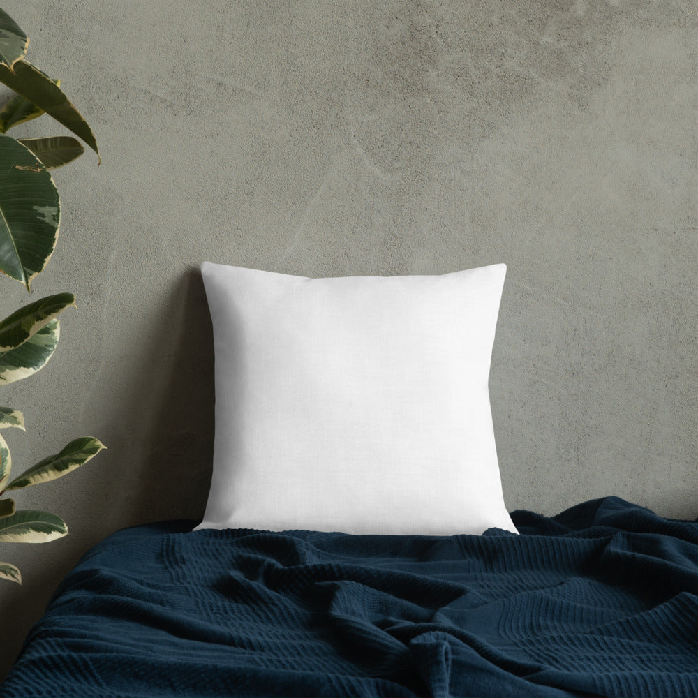 Blue Plumbago Premium Pillow with White Back
