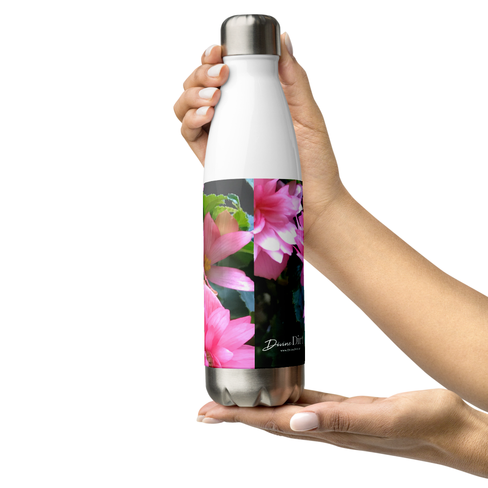 Pink Begonia Stainless Steel Water Bottle