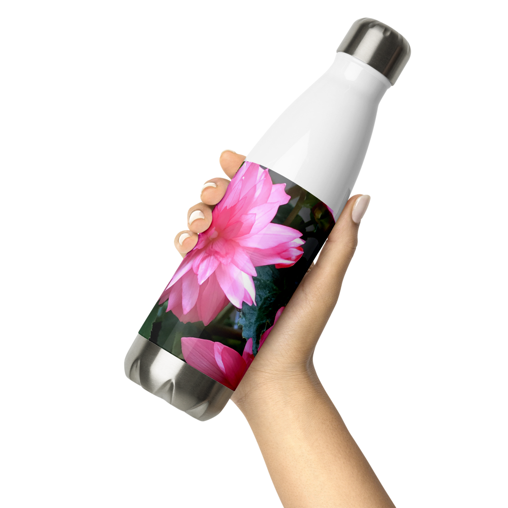 Pink Begonia Stainless Steel Water Bottle