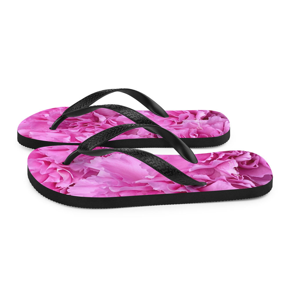 Pink Carnations Flip-Flops