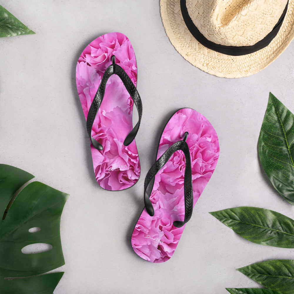 Pink Carnations Flip-Flops 'Happy'