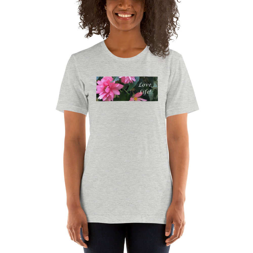 Love Life! Funky Pink Begonia Short-Sleeve T-Shirt