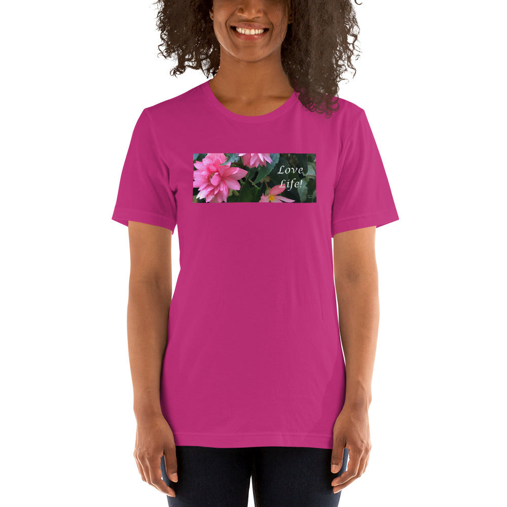 Love Life! Funky Pink Begonia Short-Sleeve T-Shirt