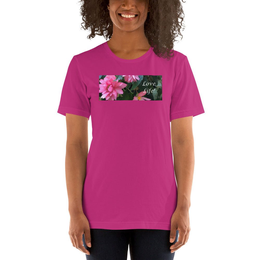 Love Life! Funky Pink Begonia Short-Sleeve T-Shirt