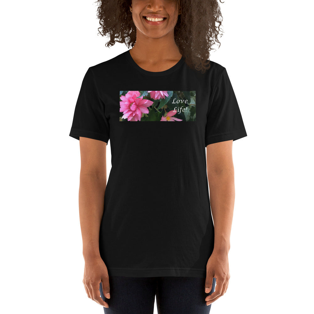 Love Life! Funky Pink Begonia Short-Sleeve T-Shirt
