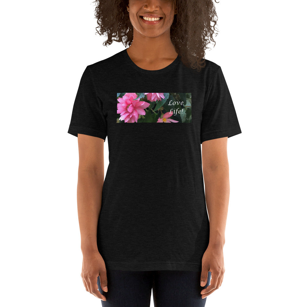 Love Life! Funky Pink Begonia Short-Sleeve T-Shirt