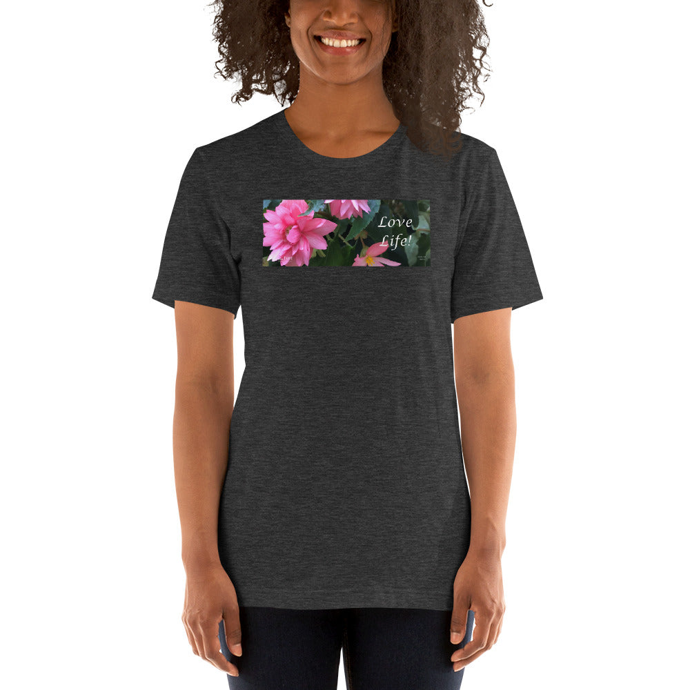 Love Life! Funky Pink Begonia Short-Sleeve T-Shirt