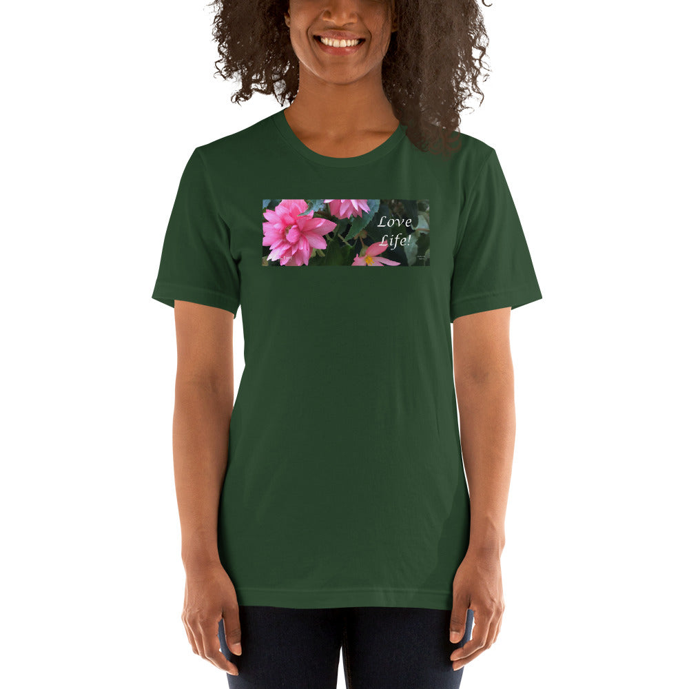 Love Life! Funky Pink Begonia Short-Sleeve T-Shirt
