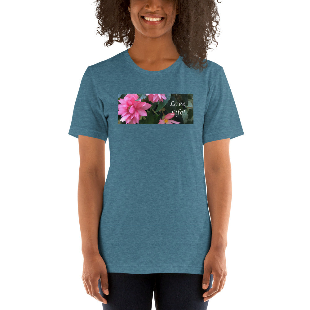 Love Life! Funky Pink Begonia Short-Sleeve T-Shirt