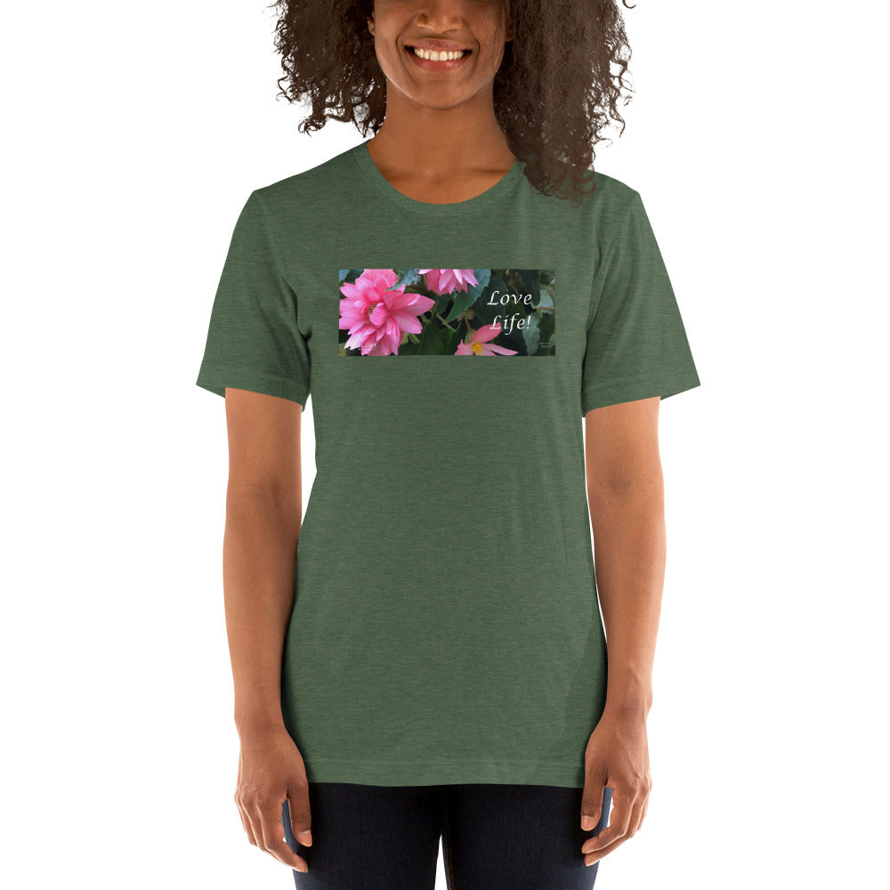 Love Life! Funky Pink Begonia Short-Sleeve T-Shirt