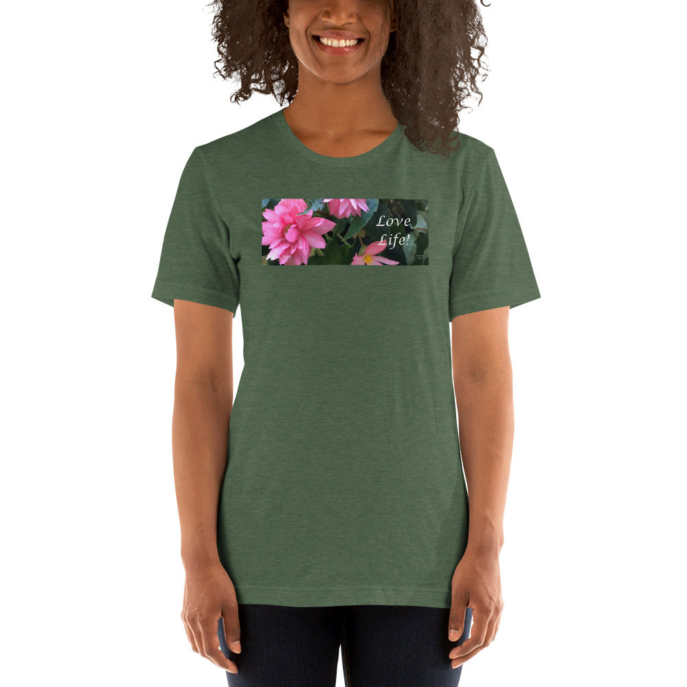 Love Life! Funky Pink Begonia Short-Sleeve T-Shirt