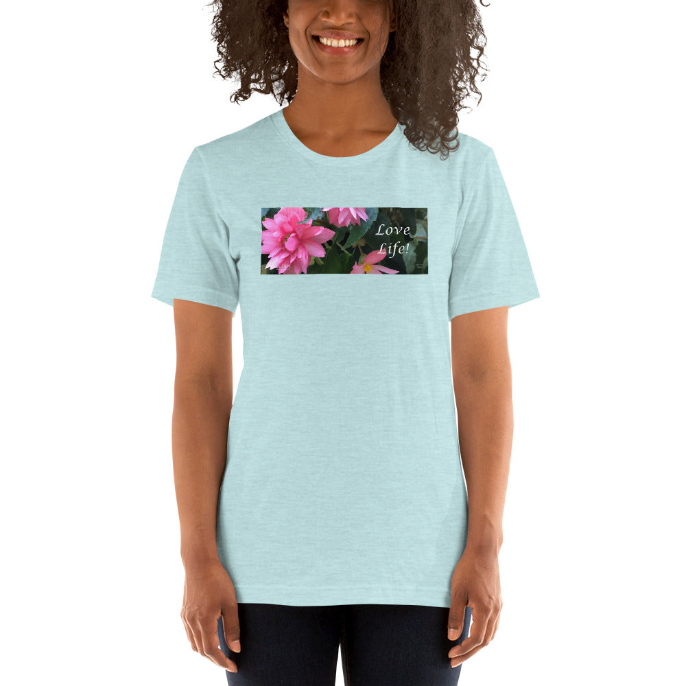 Love Life! Funky Pink Begonia Short-Sleeve T-Shirt