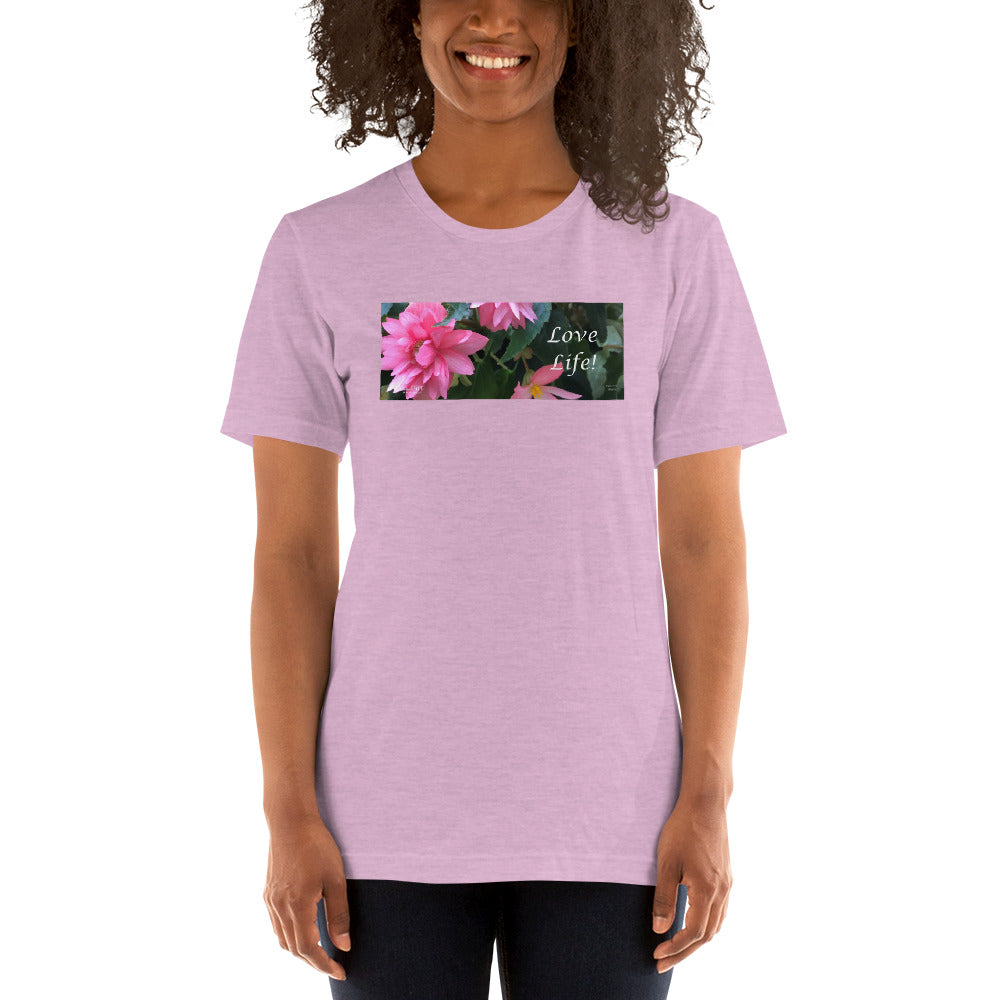 Love Life! Funky Pink Begonia Short-Sleeve T-Shirt