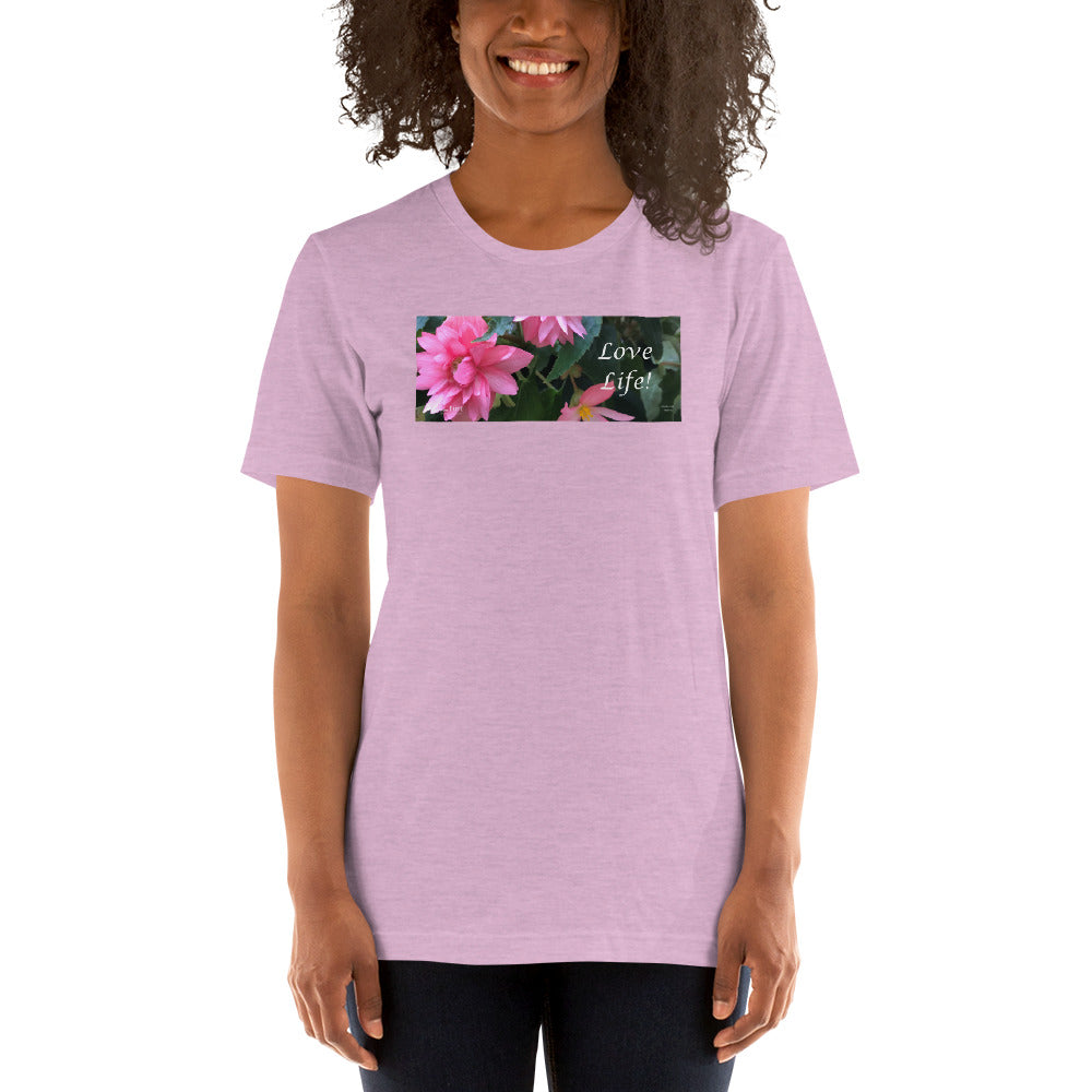 Love Life! Funky Pink Begonia Short-Sleeve T-Shirt