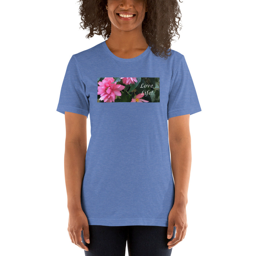 Love Life! Funky Pink Begonia Short-Sleeve T-Shirt