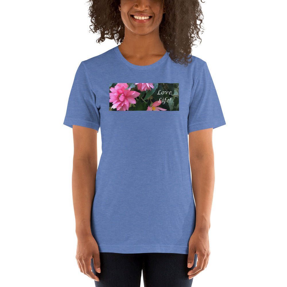 Love Life! Funky Pink Begonia Short-Sleeve T-Shirt