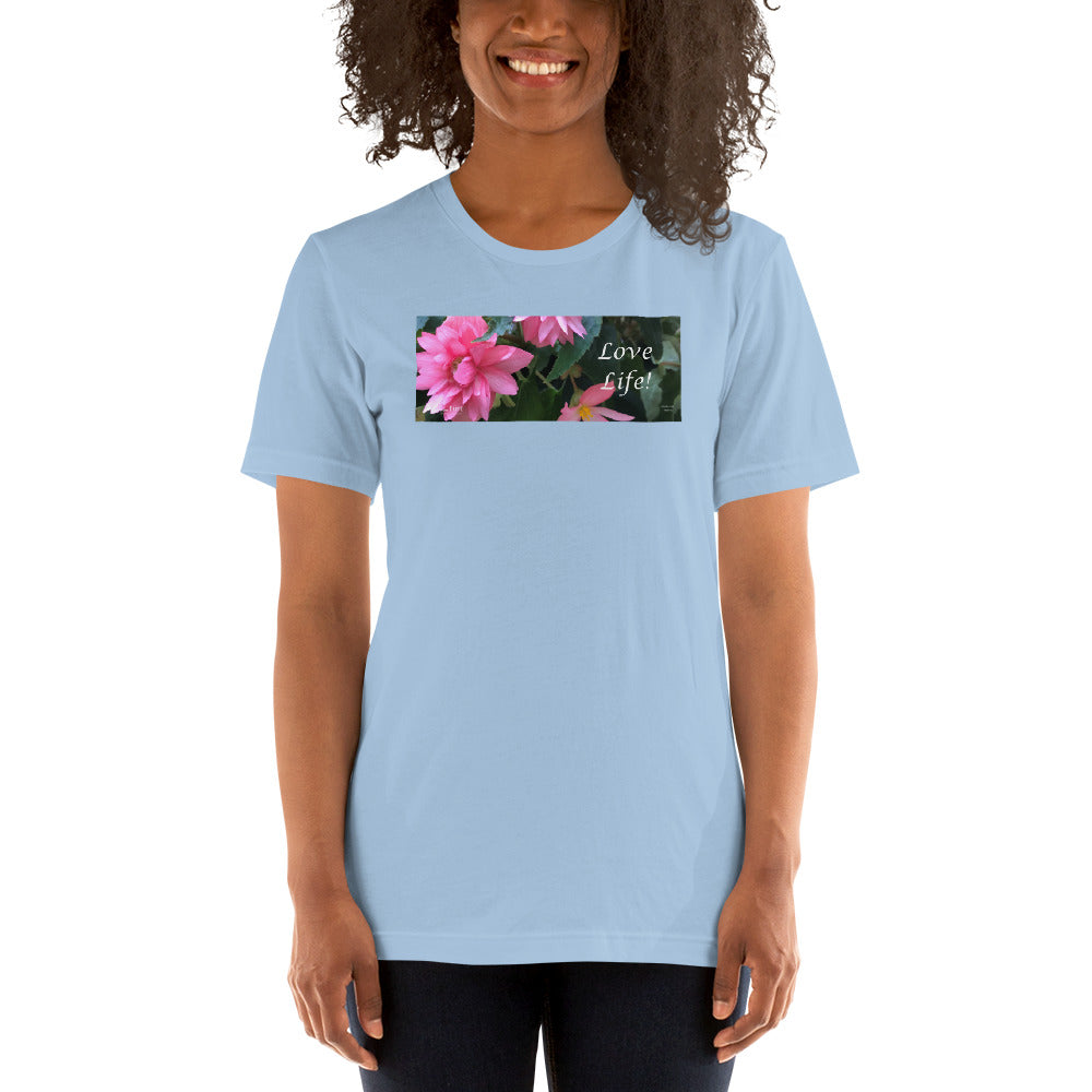 Love Life! Funky Pink Begonia Short-Sleeve T-Shirt