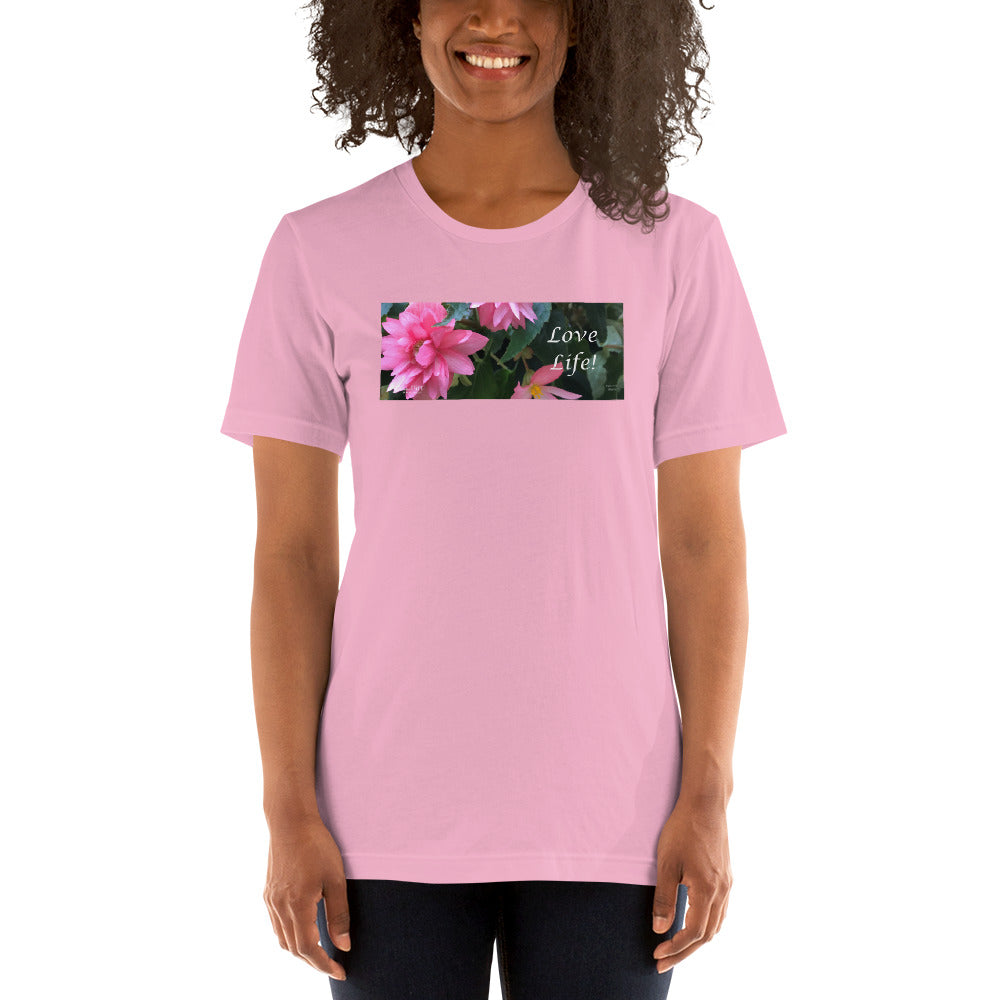 Love Life! Funky Pink Begonia Short-Sleeve T-Shirt