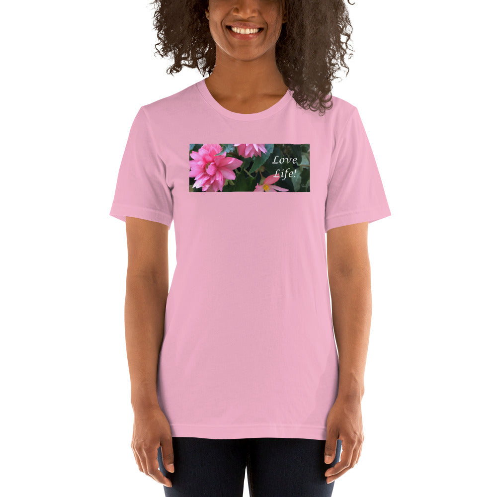 Love Life! Funky Pink Begonia Short-Sleeve T-Shirt