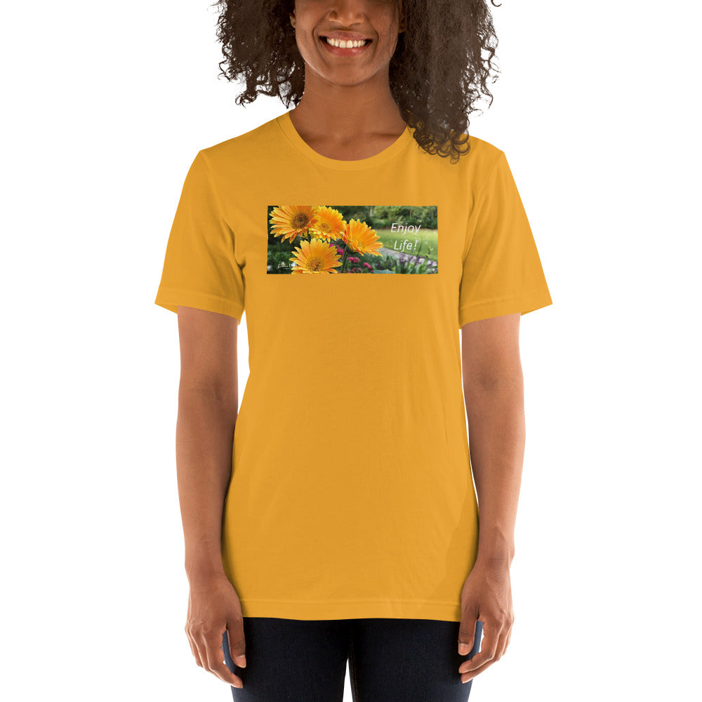 Enjoy LIfe-Gerbera Daisies-Short-Sleeve T-Shirt
