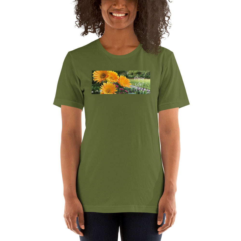 Enjoy LIfe-Gerbera Daisies-Short-Sleeve T-Shirt