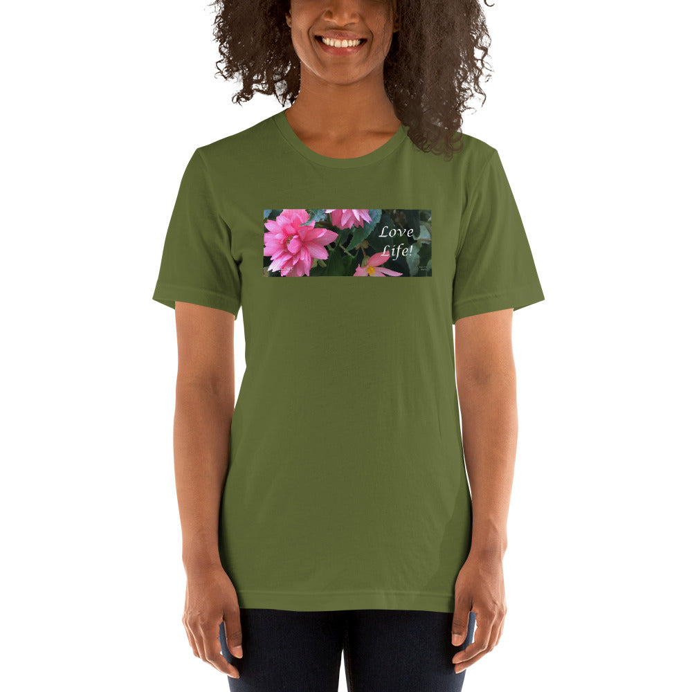 Love Life! Funky Pink Begonia Short-Sleeve T-Shirt