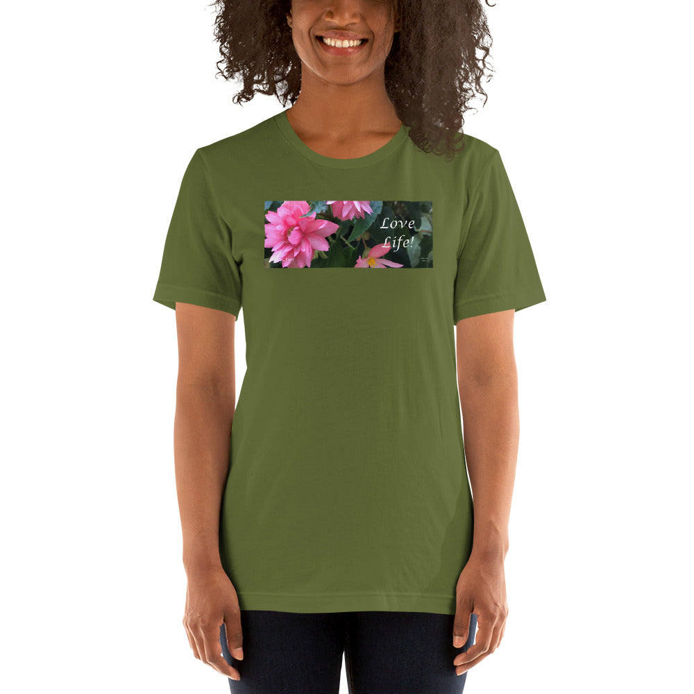 Love Life! Funky Pink Begonia Short-Sleeve T-Shirt