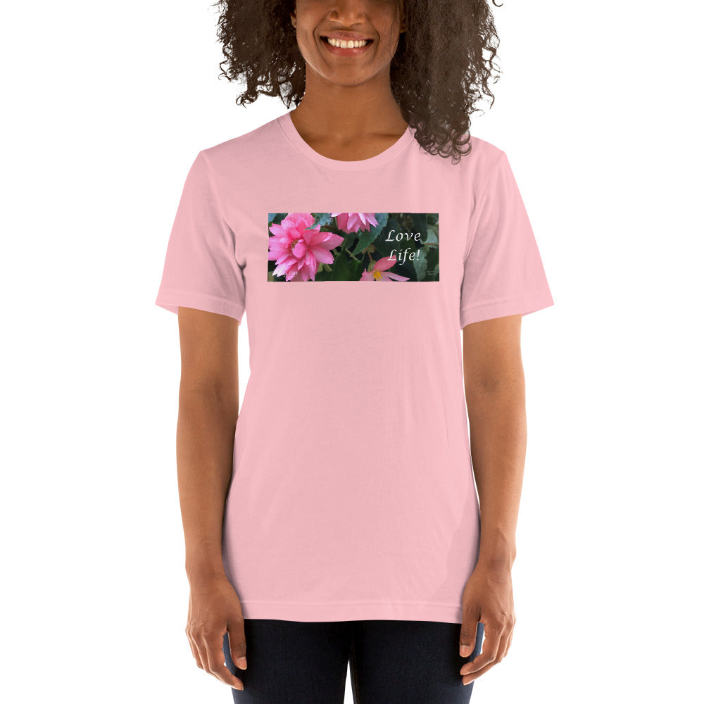 Love Life! Funky Pink Begonia Short-Sleeve T-Shirt