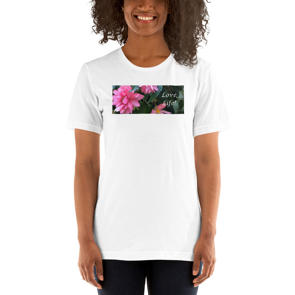 Love Life! Funky Pink Begonia Short-Sleeve T-Shirt