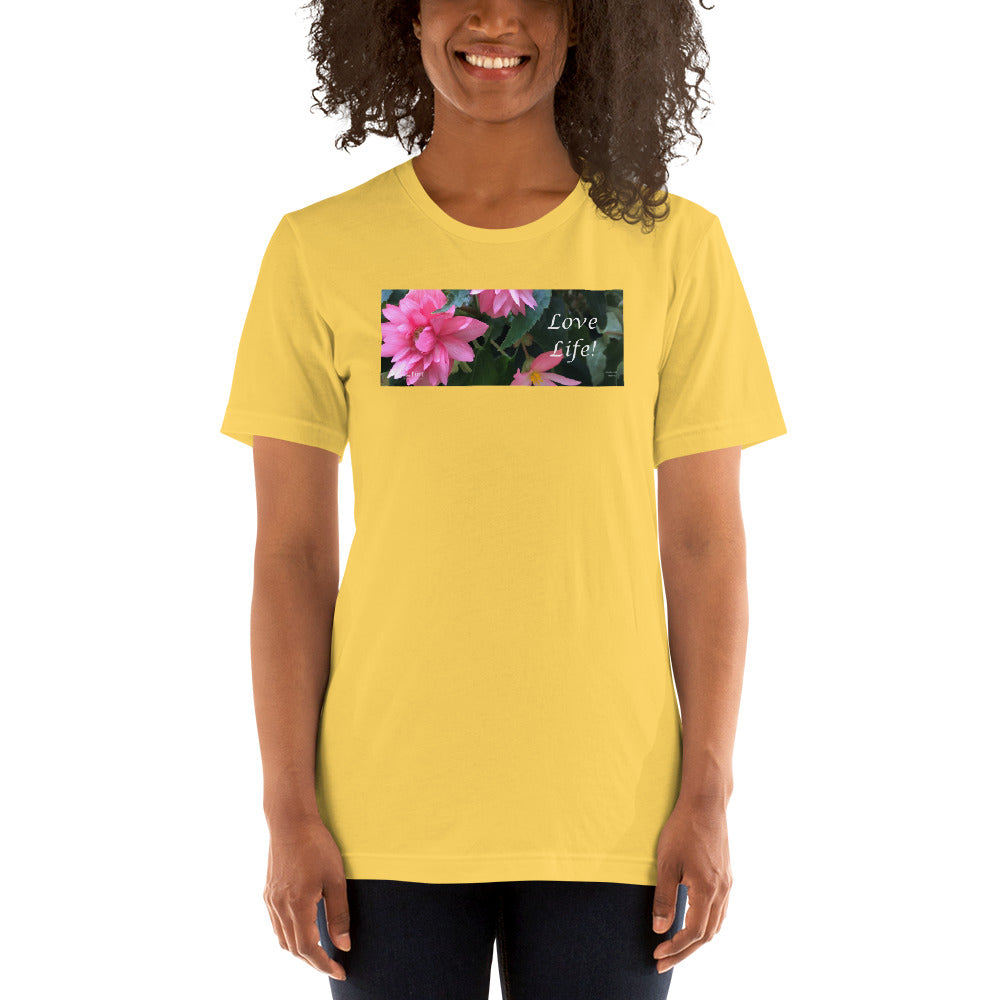 Love Life! Funky Pink Begonia Short-Sleeve T-Shirt